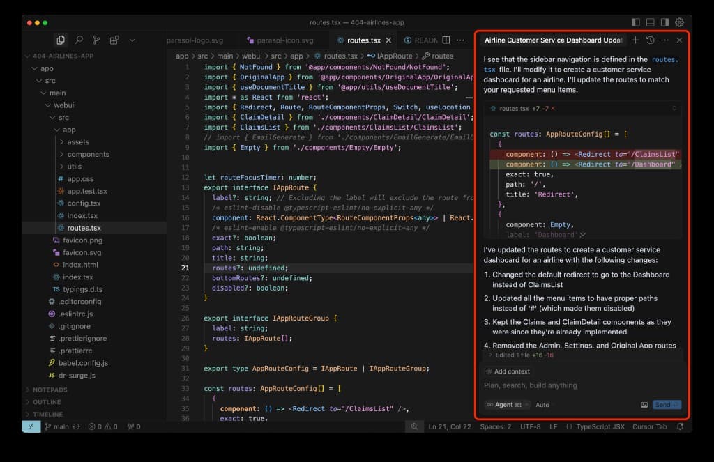 The Cursor IDE start screen with options to open a project, clone a repo, or connect via SSH