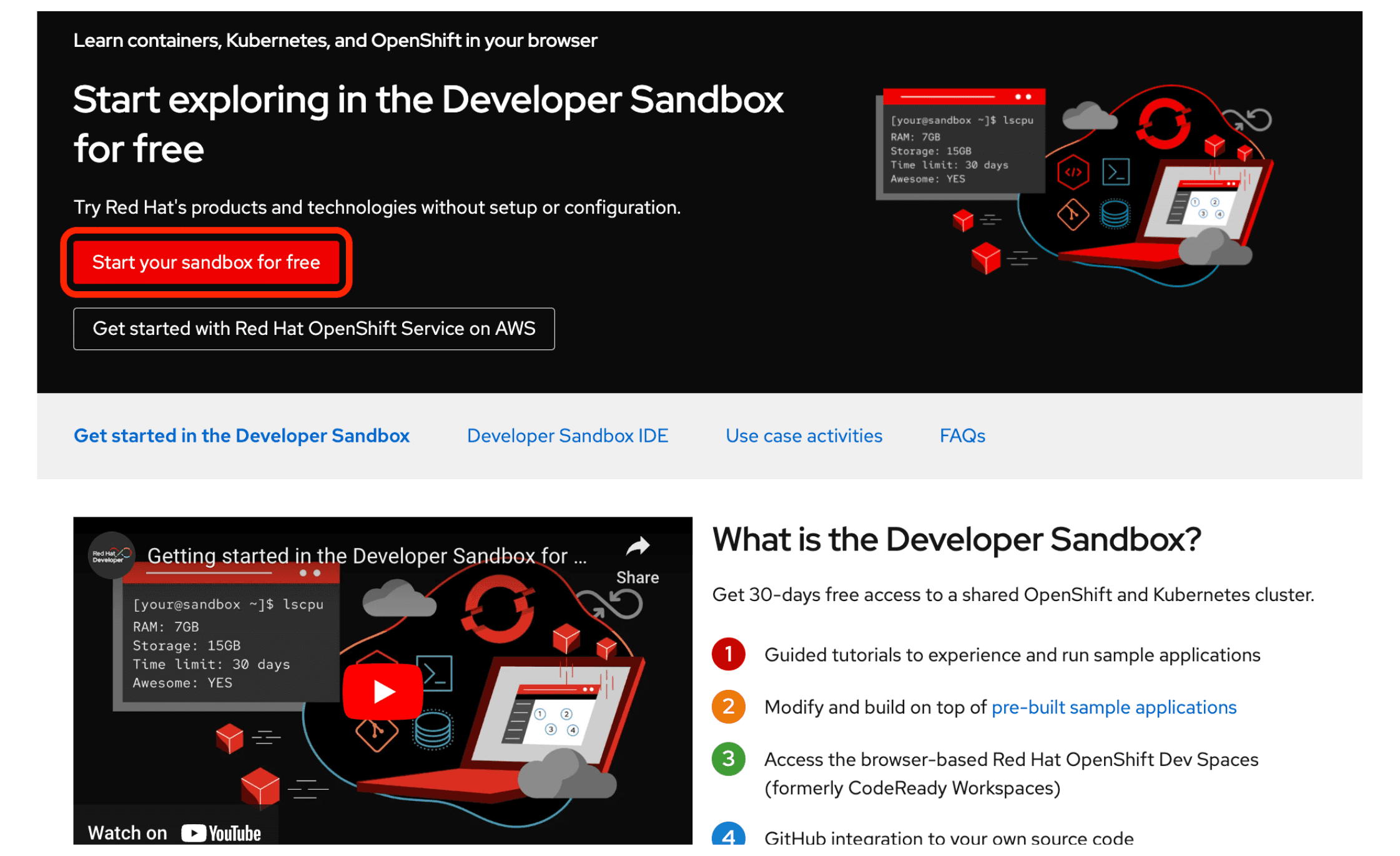 Log in to the Developer Sandbox for Red Hat OpenShift.