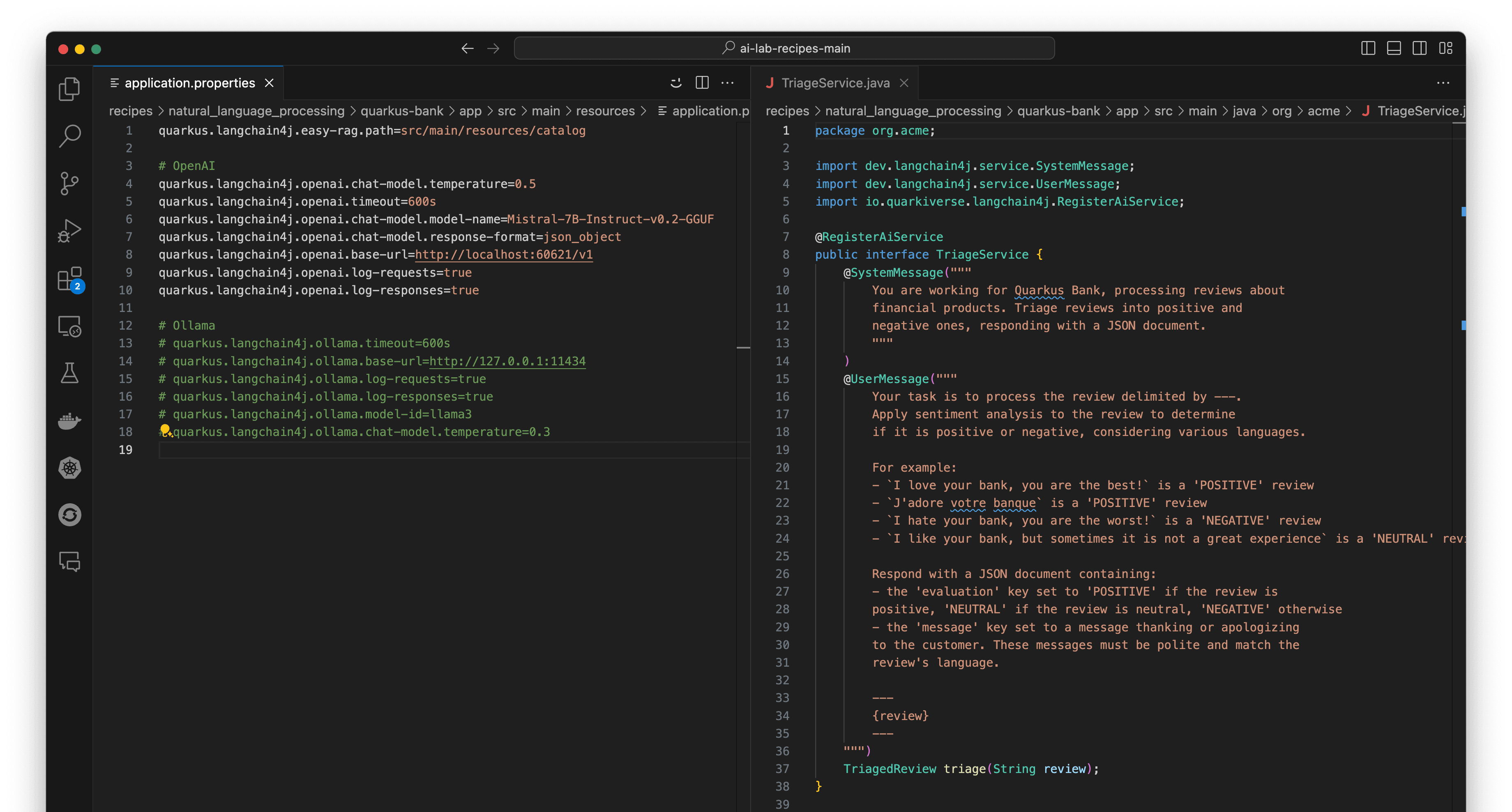 Integrating Podman AI Lab with a Quarkus application using LangChain4j